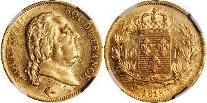 40 Franc Kingdom of France (1815-1830) Or Louis XVIII de France  (1755-1824)