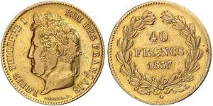 40 Franc Monarchie de Juillet (1830-1848) Or Louis-Philippe I (1773 -1850)