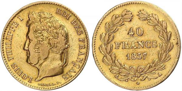 40 Franc Monarchie de Juillet (1830-1848) Or Louis-Philippe I (1773 -1850)