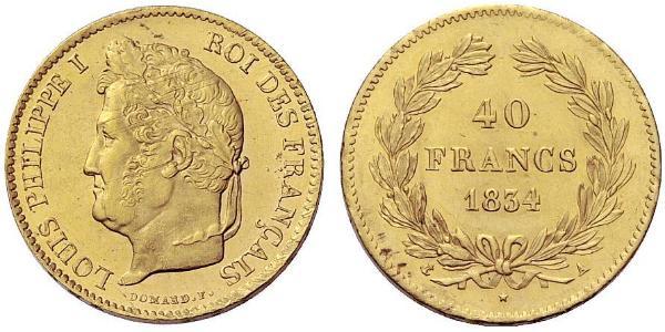 40 Franc Monarchie de Juillet (1830-1848) Or Louis-Philippe I (1773 -1850)