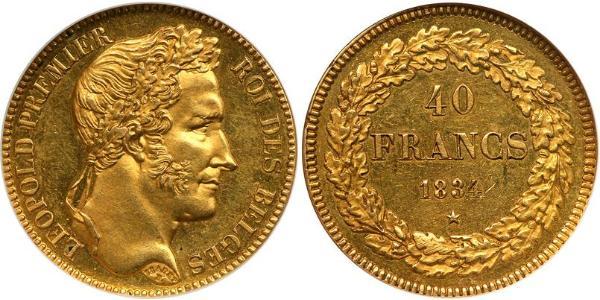 40 Franc Belgio Oro Leopoldo I del Belgio (1790-1865)