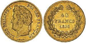 40 Franc Monarchia di Luglio (1830-1848) Oro Luigi Filippo di Francia (1773 -1850)