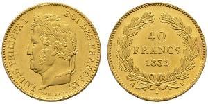 40 Franc Monarchia di Luglio (1830-1848) Oro Luigi Filippo di Francia (1773 -1850)