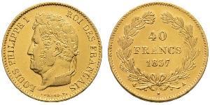 40 Franc Monarchia di Luglio (1830-1848) Oro Luigi Filippo di Francia (1773 -1850)