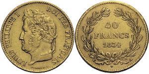 40 Franc Monarchia di Luglio (1830-1848) Oro Luigi Filippo di Francia (1773 -1850)