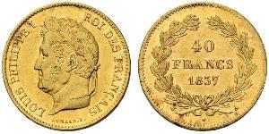 40 Franc Monarchia di Luglio (1830-1848) Oro Luigi Filippo di Francia (1773 -1850)