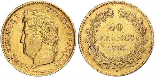 40 Franc Monarchia di Luglio (1830-1848) Oro Luigi Filippo di Francia (1773 -1850)