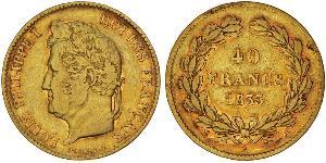 40 Franc Monarquía de Julio (1830-1848) Oro Luis Felipe I de Francia  (1773 -1850)