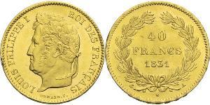 40 Franc Monarquía de Julio (1830-1848) Oro Luis Felipe I de Francia  (1773 -1850)