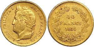 40 Franc Monarquía de Julio (1830-1848) Oro Luis Felipe I de Francia  (1773 -1850)