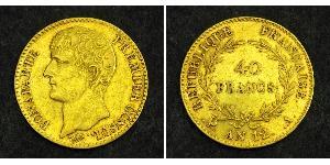 40 Franc Primer Imperio francés (1804-1814) Oro Napoleón Bonaparte(1769 - 1821)