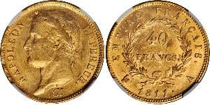 40 Franc Primer Imperio francés (1804-1814) Oro Napoleón Bonaparte(1769 - 1821)