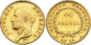 40 Franc Primer Imperio francés (1804-1814) Oro Napoleón Bonaparte(1769 - 1821)