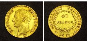 40 Franc Primer Imperio francés (1804-1814) Oro Napoleón Bonaparte(1769 - 1821)