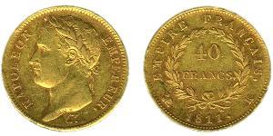 40 Franc Primer Imperio francés (1804-1814) Oro Napoleón Bonaparte(1769 - 1821)