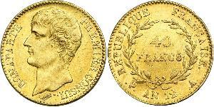 40 Franc Primer Imperio francés (1804-1814) Oro Napoleón Bonaparte(1769 - 1821)