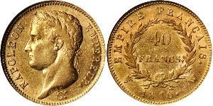 40 Franc Primer Imperio francés (1804-1814) Oro Napoleón Bonaparte(1769 - 1821)