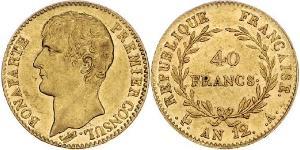 40 Franc Primer Imperio francés (1804-1814) Oro Napoleón Bonaparte(1769 - 1821)