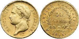 40 Franc Primer Imperio francés (1804-1814) Oro Napoleón Bonaparte(1769 - 1821)