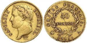 40 Franc Primer Imperio francés (1804-1814) Oro Napoleón Bonaparte(1769 - 1821)