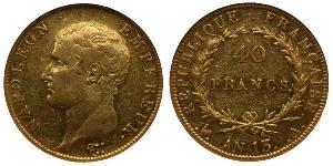 40 Franc Primer Imperio francés (1804-1814) Oro Napoleón Bonaparte(1769 - 1821)