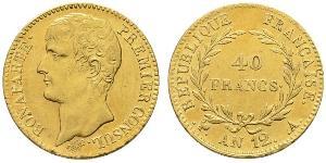 40 Franc Primer Imperio francés (1804-1814) Oro Napoleón Bonaparte(1769 - 1821)