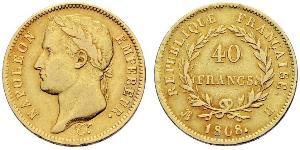 40 Franc Primer Imperio francés (1804-1814) Oro Napoleón Bonaparte(1769 - 1821)