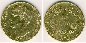 40 Franc Primer Imperio francés (1804-1814) Oro Napoleón Bonaparte(1769 - 1821)