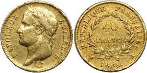 40 Franc Primer Imperio francés (1804-1814) Oro Napoleón Bonaparte(1769 - 1821)