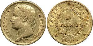 40 Franc Primer Imperio francés (1804-1814) Oro Napoleón Bonaparte(1769 - 1821)