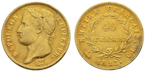 40 Franc Primer Imperio francés (1804-1814) Oro Napoleón Bonaparte(1769 - 1821)