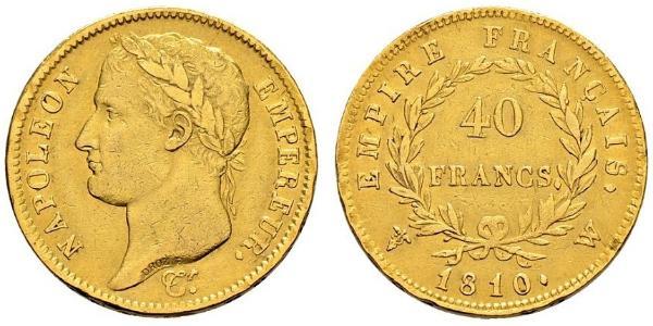 40 Franc Primer Imperio francés (1804-1814) Oro Napoleón Bonaparte(1769 - 1821)