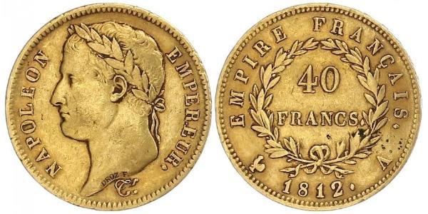 40 Franc Primer Imperio francés (1804-1814) Oro Napoleón Bonaparte(1769 - 1821)