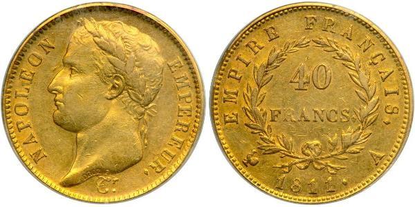 40 Franc Primer Imperio francés (1804-1814) Oro Napoleón Bonaparte(1769 - 1821)