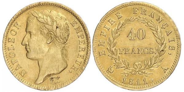 40 Franc Primer Imperio francés (1804-1814) Oro Napoleón Bonaparte(1769 - 1821)