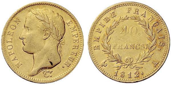 40 Franc Primer Imperio francés (1804-1814) Oro Napoleón Bonaparte(1769 - 1821)
