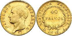 40 Franc Primo Impero francese (1804-1814) Oro Napoleone Bonaparte(1769 - 1821)