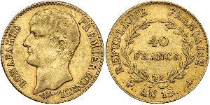 40 Franc Primo Impero francese (1804-1814) Oro Napoleone Bonaparte(1769 - 1821)