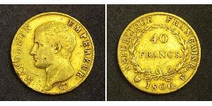 40 Franc Primo Impero francese (1804-1814) Oro Napoleone Bonaparte(1769 - 1821)