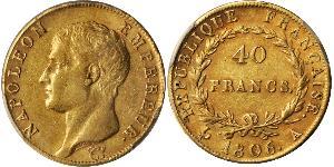 40 Franc Primo Impero francese (1804-1814) Oro Napoleone Bonaparte(1769 - 1821)