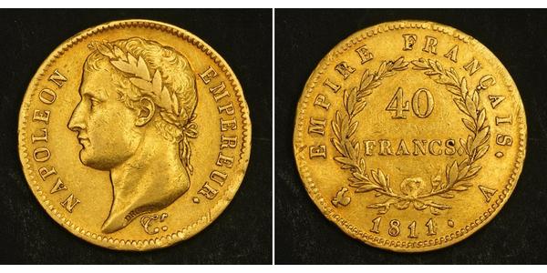 40 Franc Primo Impero francese (1804-1814) Oro Napoleone Bonaparte(1769 - 1821)