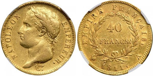 40 Franc Primo Impero francese (1804-1814) Oro Napoleone Bonaparte(1769 - 1821)
