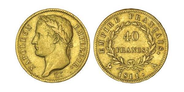 40 Franc Primo Impero francese (1804-1814) Oro Napoleone Bonaparte(1769 - 1821)