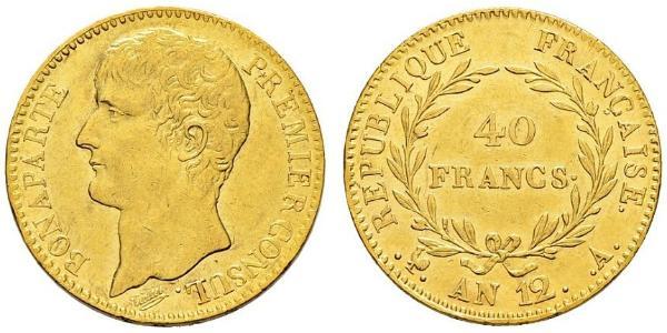 40 Franc Primo Impero francese (1804-1814) Oro Napoleone Bonaparte(1769 - 1821)