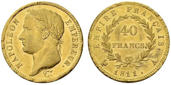 40 Franc Primo Impero francese (1804-1814) Oro Napoleone Bonaparte(1769 - 1821)