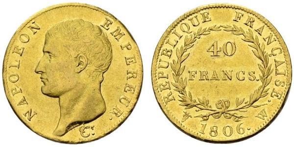 40 Franc Primo Impero francese (1804-1814) Oro Napoleone Bonaparte(1769 - 1821)
