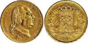 40 Franc Reino de Francia (1815-1830) Oro Luis XVIII de Francia (1755-1824)