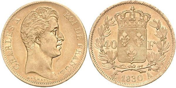 40 Franc Reino de Francia (1815-1830) Oro Carlos X de Francia (1757-1836)