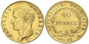 40 Franc 法兰西第一帝国 (1804 - 1814) 金 拿破仑一世(1769 - 1821)