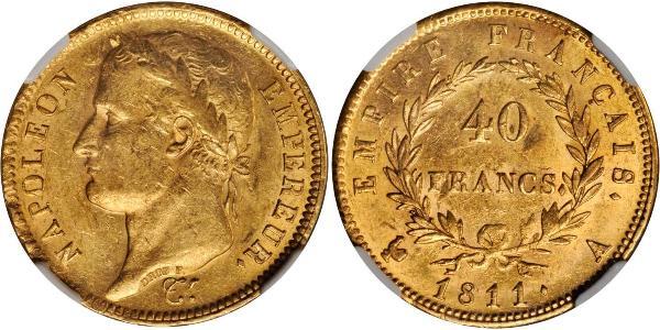 40 Franc 法兰西第一帝国 (1804 - 1814) 金 拿破仑一世(1769 - 1821)